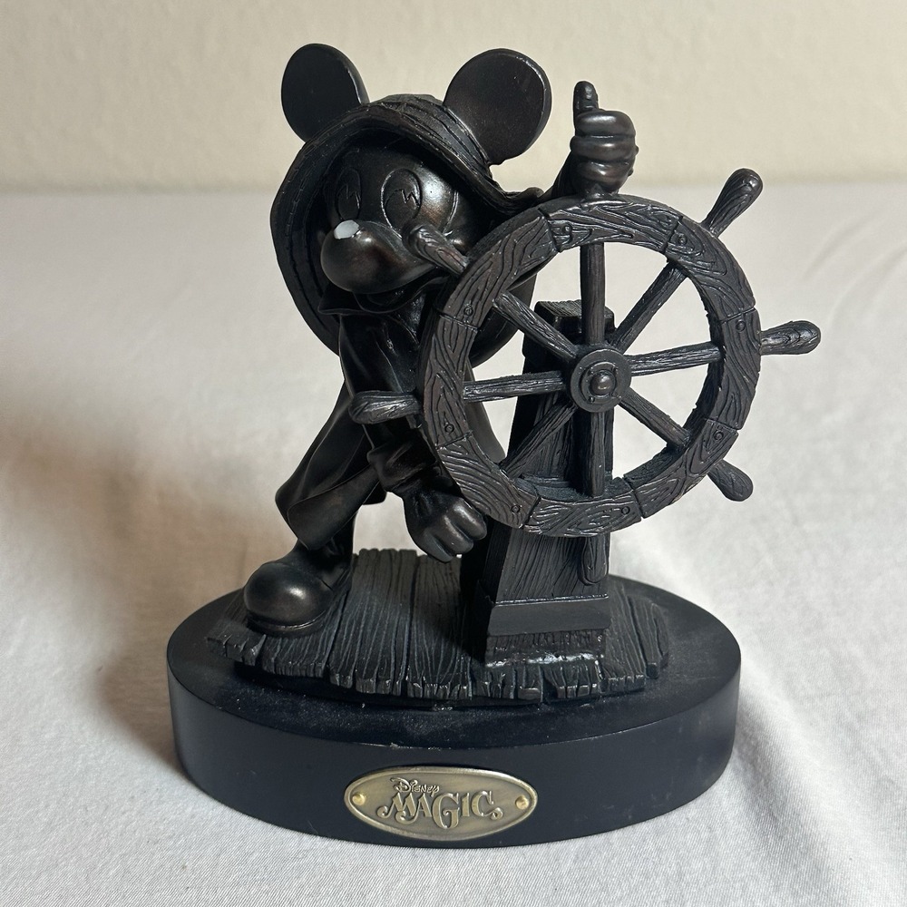 DCL Magic Captain Mickey replica figure, Bronze colored resin statue Flawed